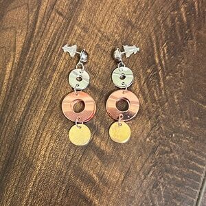 Tri-Color Dangle Earrings